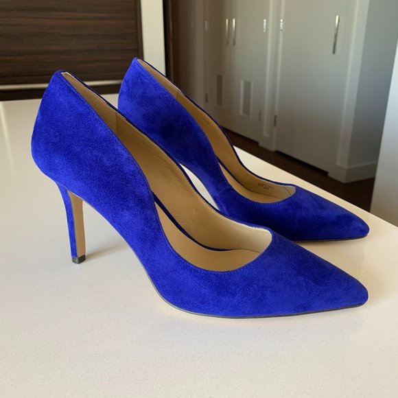 Ann Taylor Suede Pumps in Royal Blue, 3.5" heel, Sz 8 I Like Princess Kate !! - Picture 4 of 9